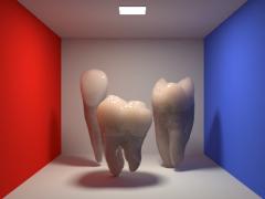 Three teeth in Cornell box