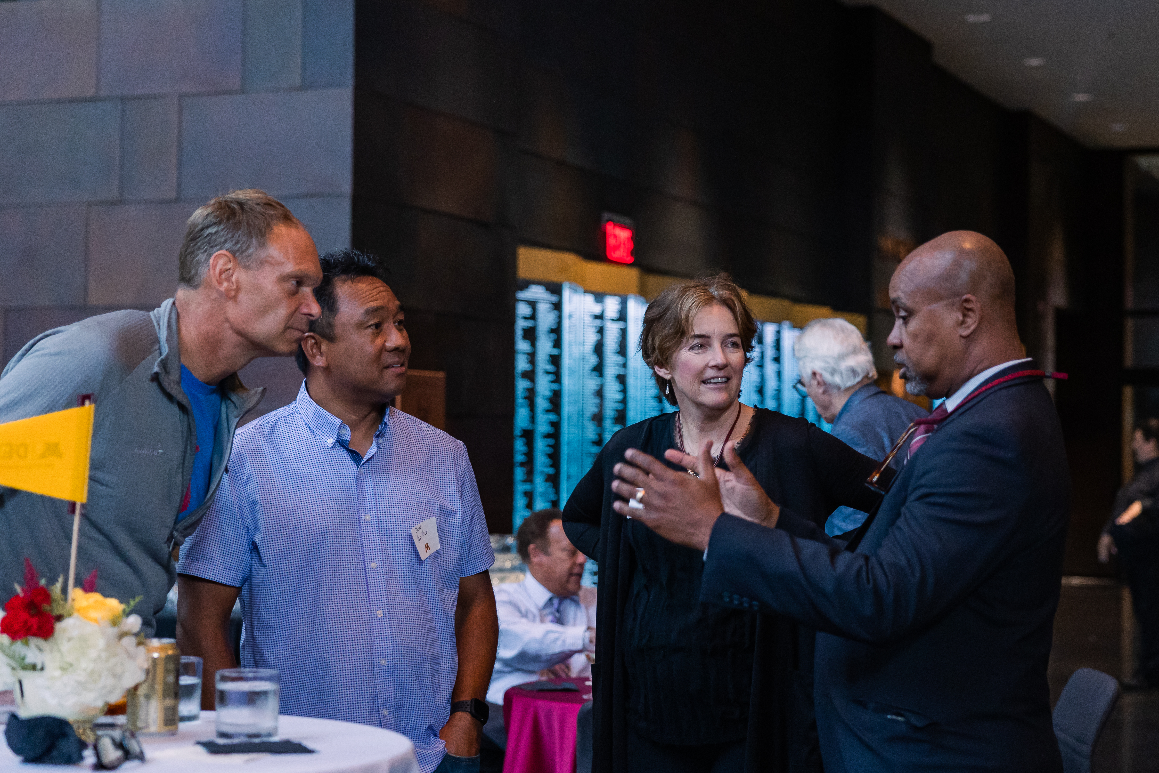 Members of the Class of 1995 speak with Dean Mays