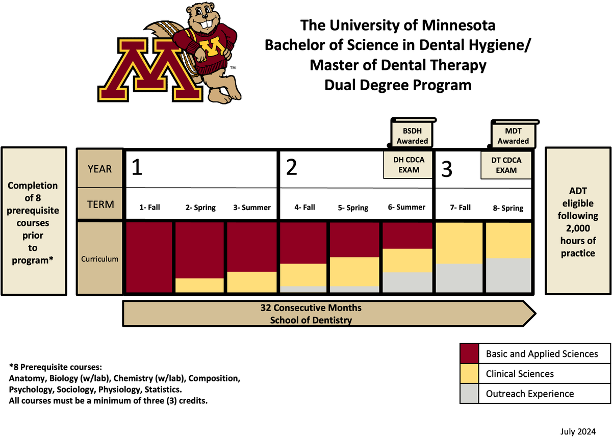 2024 Dual Degree Process Map in UMN Colors revised July 2024 chart image