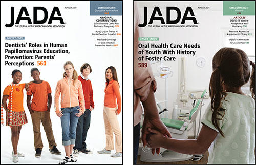 Covers from JADA Magazine featuring School of Dentistry faculty authors