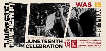 Juneteenth Celebration - June 18, 12 p.m. to 6 p.m. Commemorative March at Willard Park, Block party at Plymouth and Penn