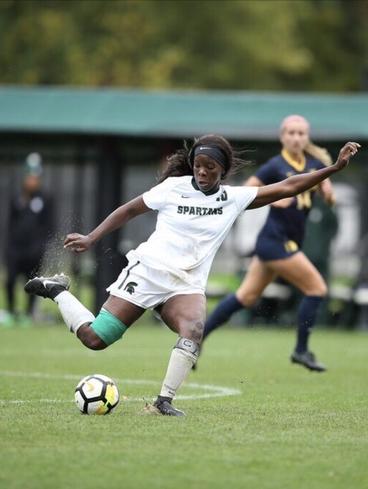 Kristelle Yewah plays soccer for the Michigan State Spartans