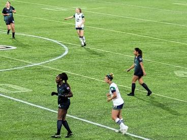 Kristelle Yewah on the field playing for MN Aurora