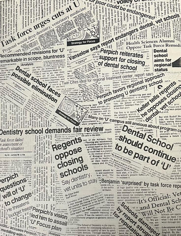 Image of school closure headline in paper