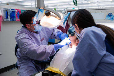 Child receives dental care