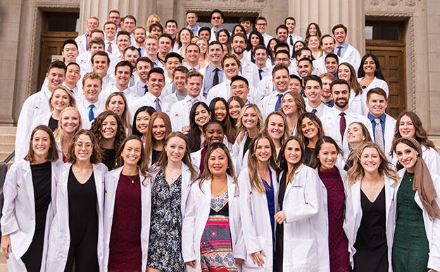 Second-year White Coat Ceremony at Northrop steps
