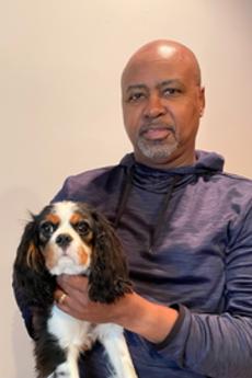 Dean Keith Mays with his puppy, Blu